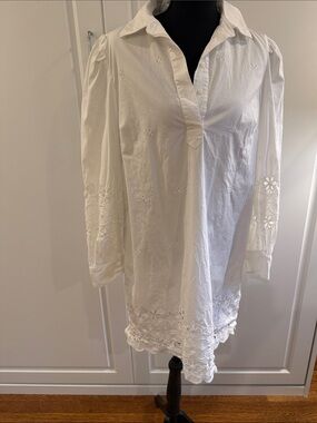 Vineyard Vines White Eyelet Cotton Tunic